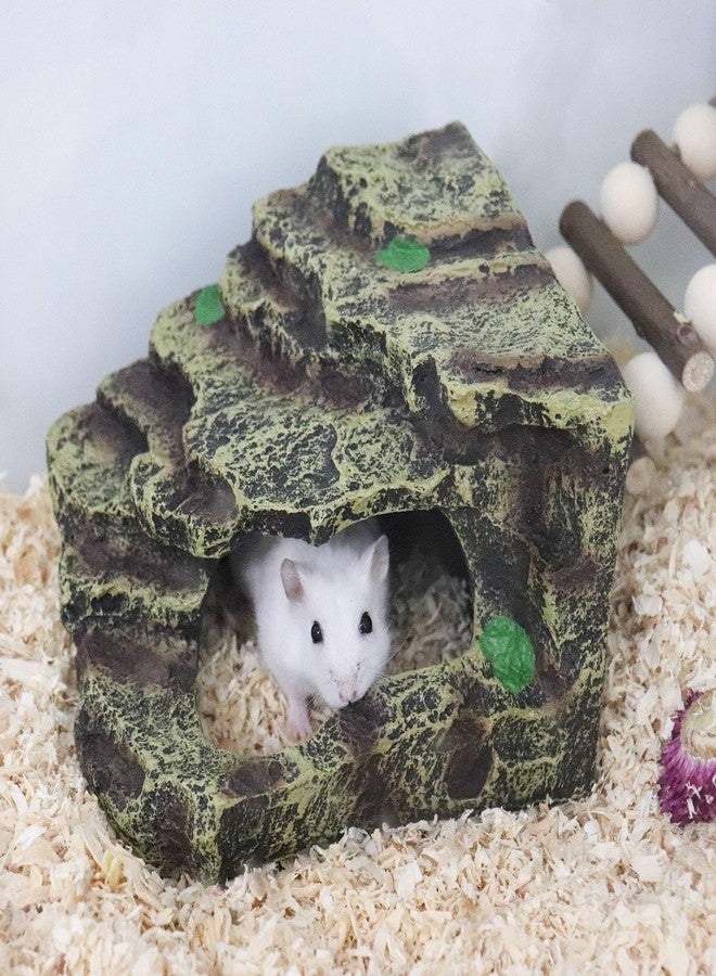 Oooct Hermit Crab Hideout, Resin Simulation Stone Reptile Cave Hideout, Hermit Crab Climbing Toys, Terrarium Habitat Decor for Lizard Spider Aquarium Fish Gecko Bearded Dragon - Image 3