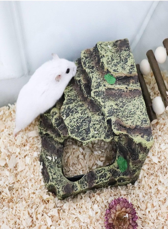 Oooct Hermit Crab Hideout, Resin Simulation Stone Reptile Cave Hideout, Hermit Crab Climbing Toys, Terrarium Habitat Decor for Lizard Spider Aquarium Fish Gecko Bearded Dragon - Image 4