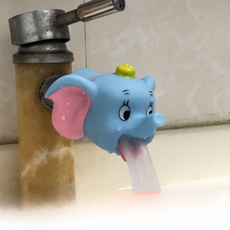 Cartoon children's hand washing extender splash-proof water guide sink baby hand washing aid faucet extension hand washing device(Small Shark) - Image 2
