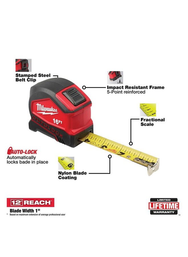Milwaukee measure tape TAPE MEASURE AUTOLOCK 16FT - Image 4