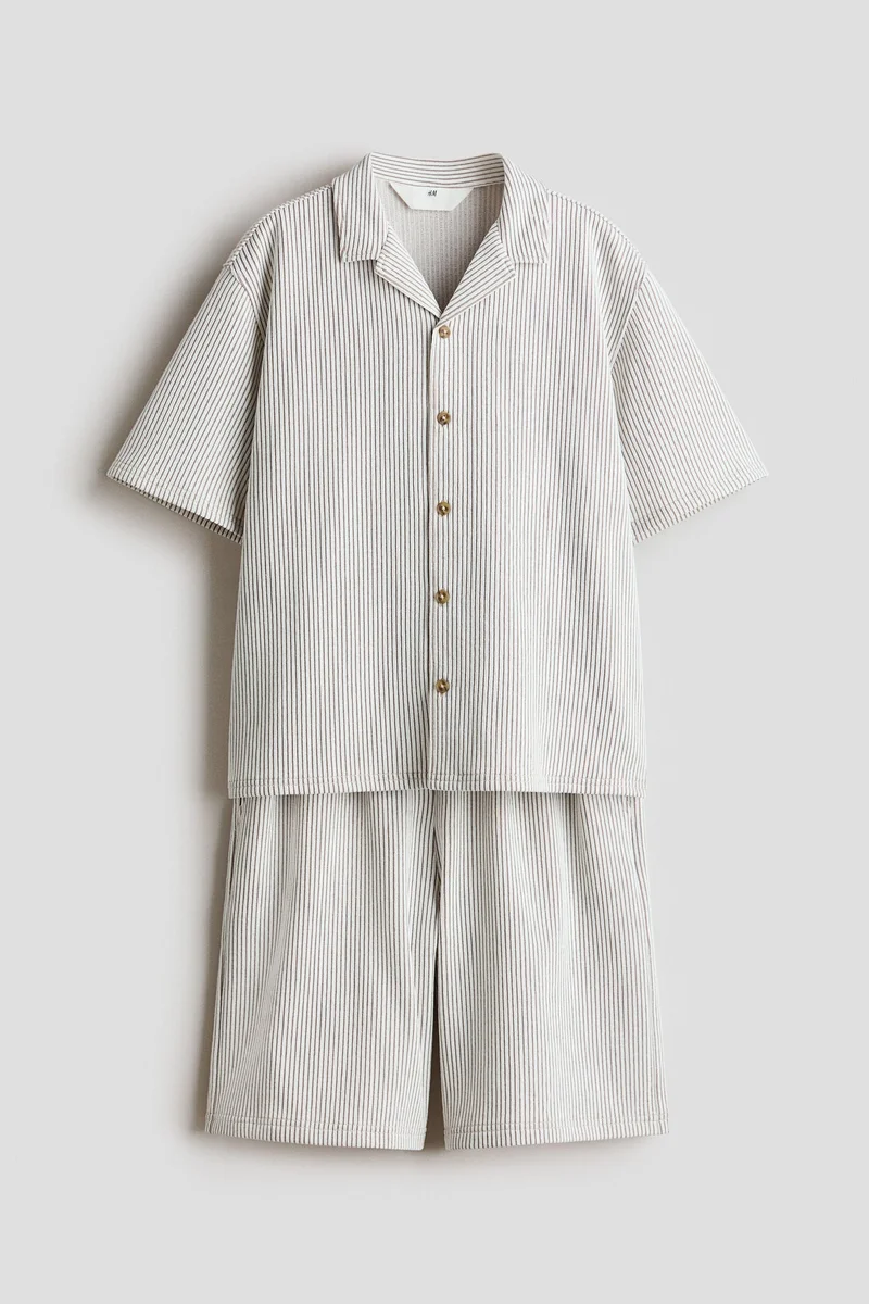 H&M 2-piece textured jersey set