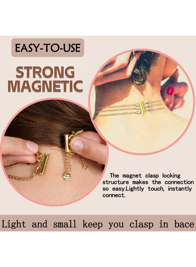 OHINGLT Necklace Layering Clasps Magnetic Slide Lock Clasp Necklace Connector Multi Strands Slide Tube Clasps - Image 3