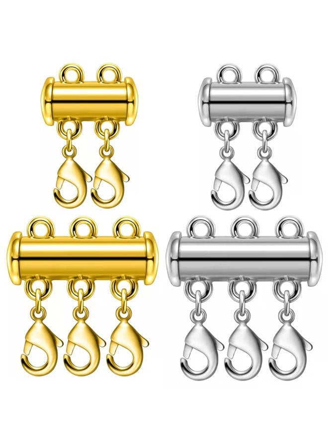 OHINGLT Necklace Layering Clasps Magnetic Slide Lock Clasp Necklace Connector Multi Strands Slide Tube Clasps - Image 1