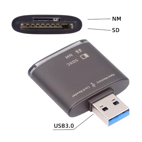 Xiwai USB 3.0 to NM Nano Memory Card & SD Card Reader Adapter with Dual Port Writer for Mate Seial Phone & Camera & Laptop - Image 3