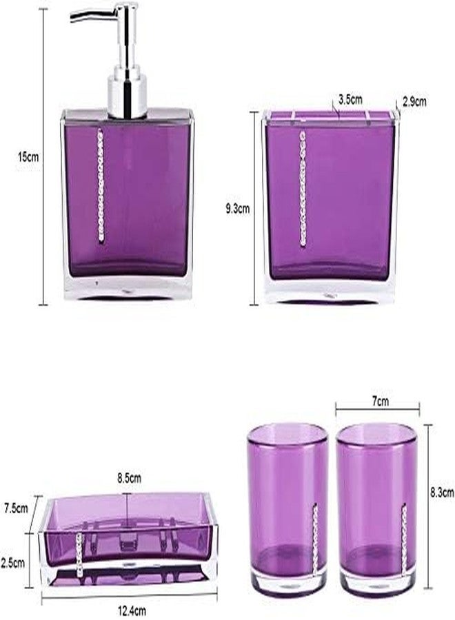 GOTOTOP Bathroom Accessories Set Bathroom Accessories Bathroom Designer 5-Piece Bath Accessory Set,Acrylic Gift Set Toothbrush Holder Toothbrush Cup Dispenser Dish Toilet - Image 5