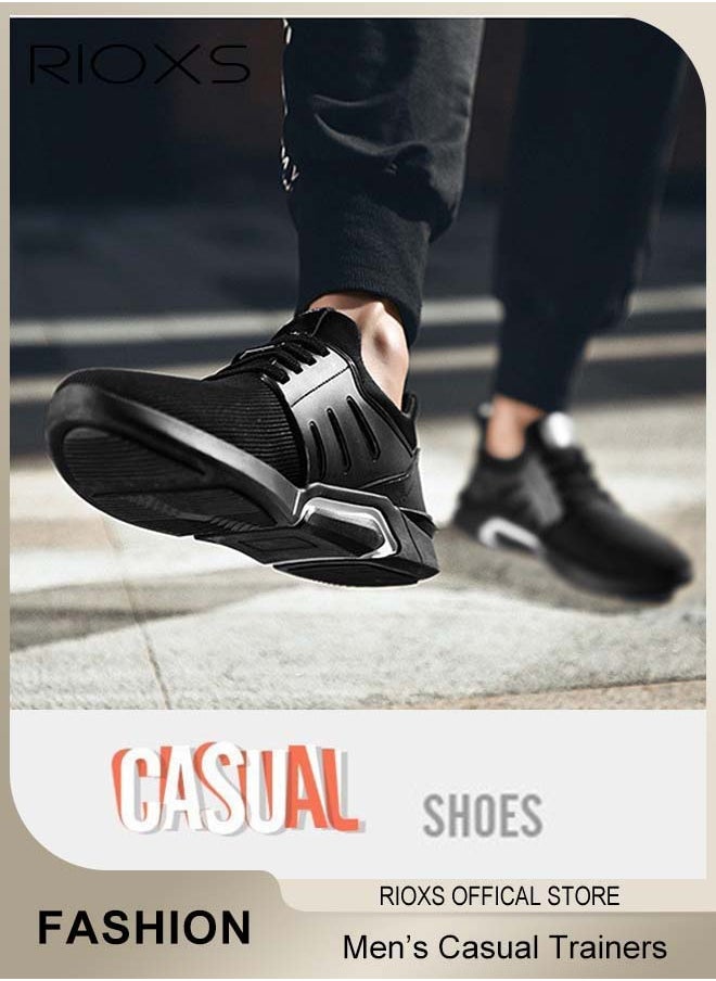 RIOXS Men's Sports Shoes, Fashion Casual Trainers, Outdoor Athletic Shoes For Men, Breathable Sports Shoes For Jogging Walking, Ant-slip Running Shoes, Comfy Lightweight Workout Sneakers, Mens Hiking Trainers For Daddy Boyfriend Husband, Mens Athlesiure Trainers  - Image 2