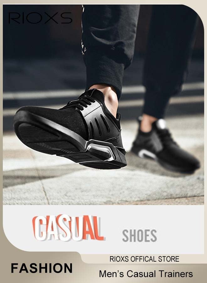 RIOXS Men's Sports Shoes, Fashion Casual Trainers, Outdoor Athletic Shoes For Men, Breathable Sports Shoes For Jogging Walking, Ant-slip Running Shoes, Comfy Lightweight Workout Sneakers, Mens Hiking Trainers For Daddy Boyfriend Husband, Mens Athlesiure Trainers  - Image 2