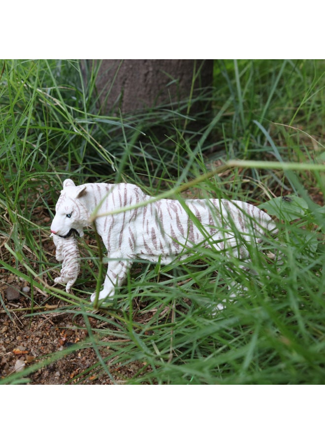 Simulation Wildlife Model Solid Static Children's Toy Set Siberian Tiger Tiger Model Ornaments-Color:PL127-728 Super White Tiger - Image 5