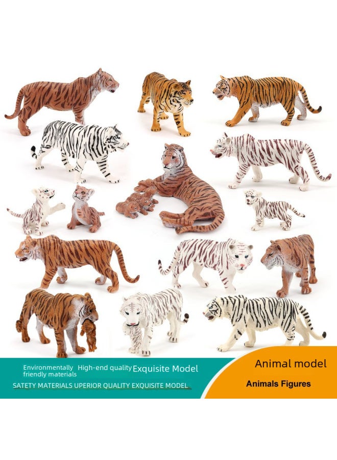 Simulation Wildlife Model Solid Static Children's Toy Set Siberian Tiger Tiger Model Ornaments-Color:PL127-728 Super White Tiger - Image 2