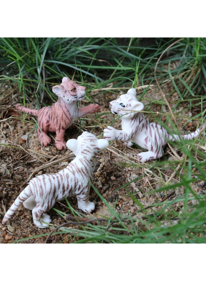 Simulation Wildlife Model Solid Static Children's Toy Set Siberian Tiger Tiger Model Ornaments-Color:PL127-728 Super White Tiger - Image 3