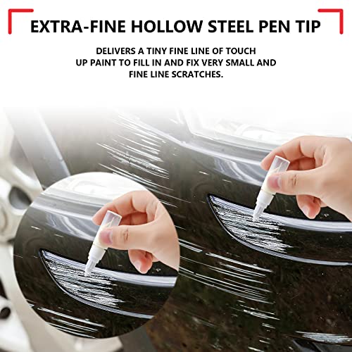 Potchen 24 Packs Fillable 2-in-1 Paint Touch up Applicator Pens Precision Fine Tip Writer Pen Brush Touch up Paint Pen for Walls Auto Car Scratch Repair Chips, 7 ml - Image 5