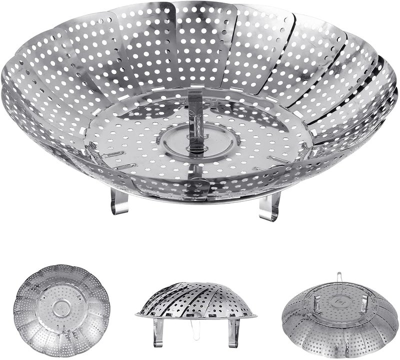 Credly Steamer Basket Vegetable Steamer Stainless Steel Steamer Food Value Steamer Baskets for Cooking Healthy Steamer Basket - Image 3