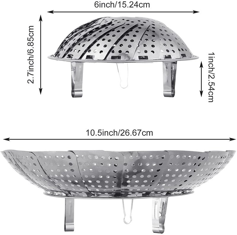 Credly Steamer Basket Vegetable Steamer Stainless Steel Steamer Food Value Steamer Baskets for Cooking Healthy Steamer Basket - Image 2