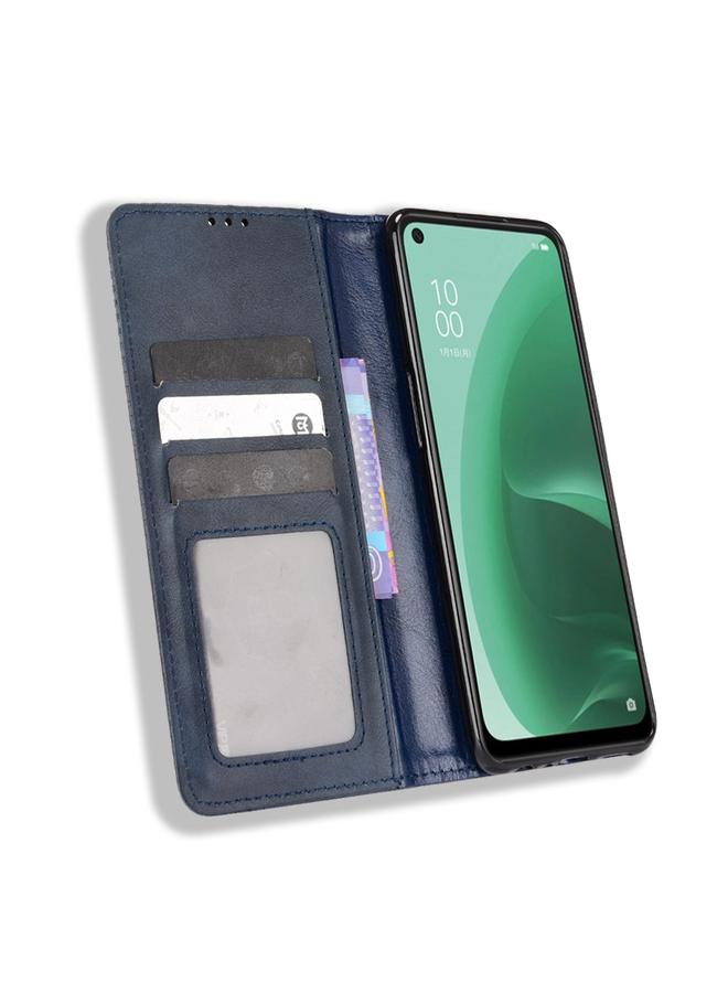 S-TOP Case For OPPO A55s 5G JP Version Magnetic Buckle Retro Texture Leather Phone Case - Image 5