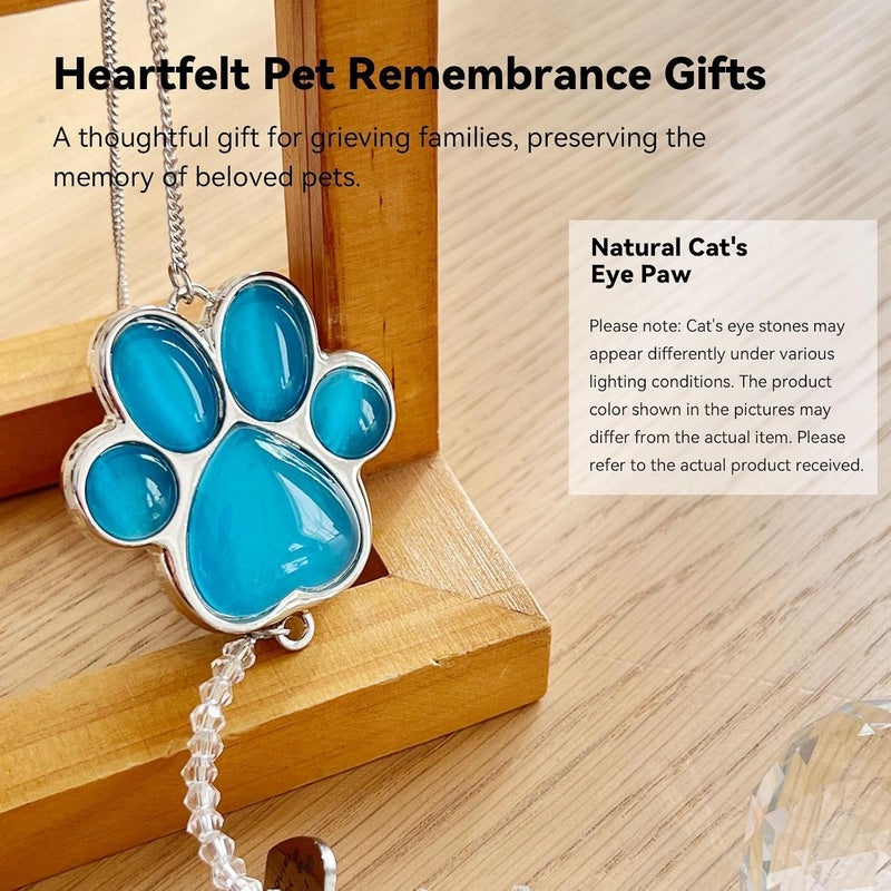 AMETHUARTZ Dog Memorial Gifts for Loss of Dog, Pet Memorial Gifts for Dogs, Thoughtful Bereavement Remembrance Crystal Suncatcher with Sympathy Card (Lake Blue) - Image 5