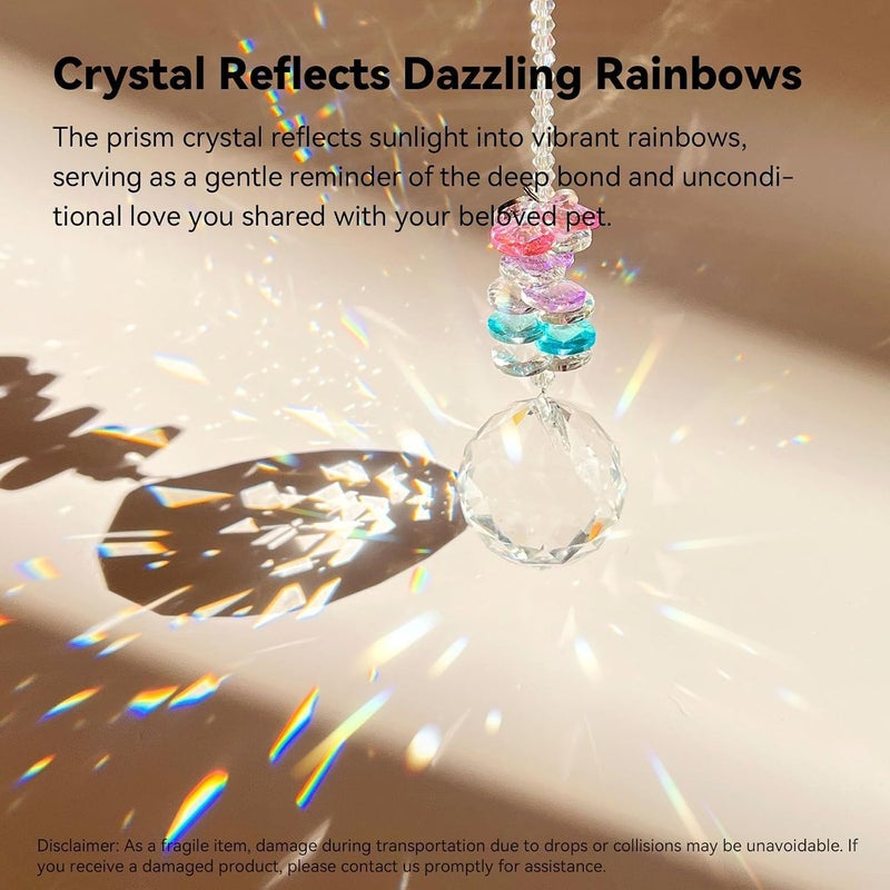 AMETHUARTZ Dog Memorial Gifts for Loss of Dog, Pet Memorial Gifts for Dogs, Thoughtful Bereavement Remembrance Crystal Suncatcher with Sympathy Card (Lake Blue) - Image 4