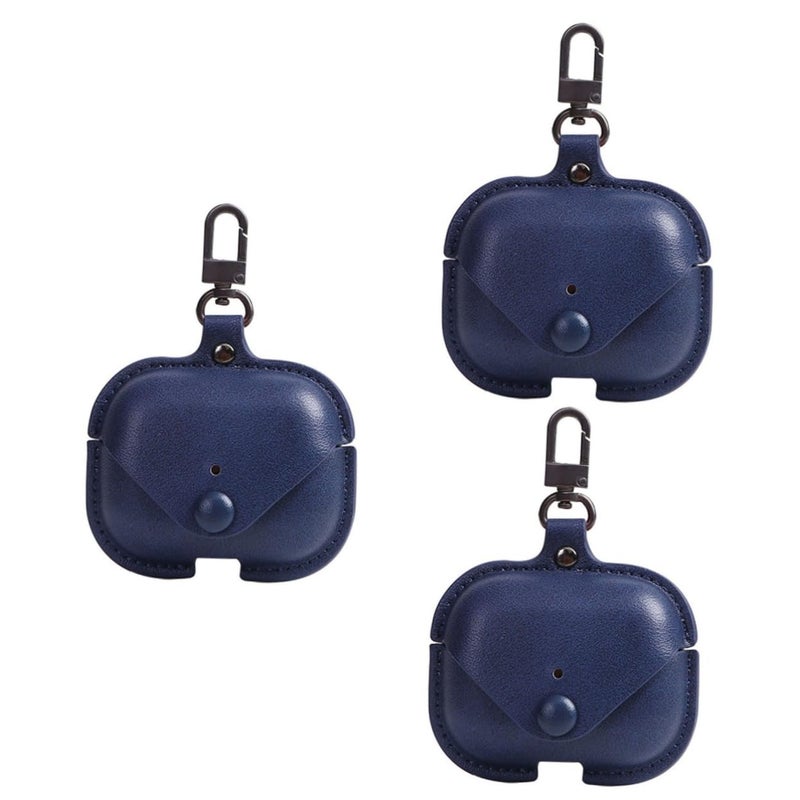 Blue Protective Case Cover Pouch For Wireless Headphones Ear Buds 3pcs Set 8x2 5x10cm - Image 2