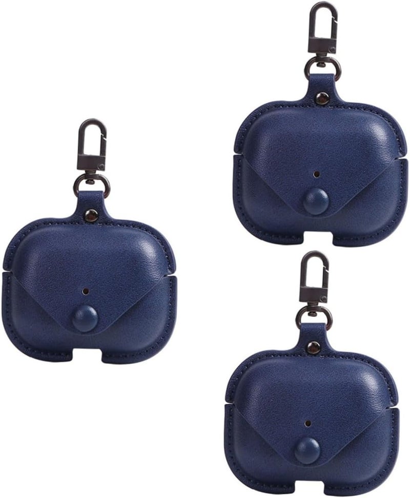 Blue Protective Case Cover Pouch For Wireless Headphones Ear Buds 3pcs Set 8x2 5x10cm - Image 1