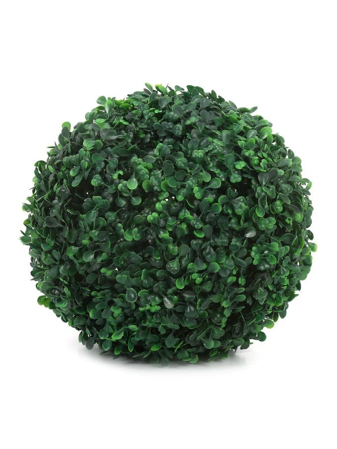 PVC PLASTIC ARTIFICIAL EUCALYPTUS BOXWOOD TOPIARY GRASS BALL 28 CM X 28 CM X 28 CM GREEN SET OF 2