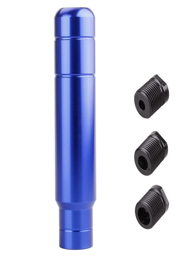 BARTOO Aluminum Alloy Heavy Weighted Shifter Knob, 5" Auto Gear Shift Knob, Car Gear Lever Stick Shifter Handle,with 3 Threaded Adapters M8 M10 M12,Fit Most Automatic Manual Vehicle (Blue) - Image 1