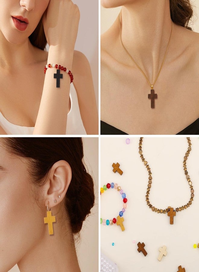 WSICSE 100PCS Mini Wooden Cross 5 Colors, Natural Small Cross Pocket Crosses Christian Gift for Children and Adults - Image 4