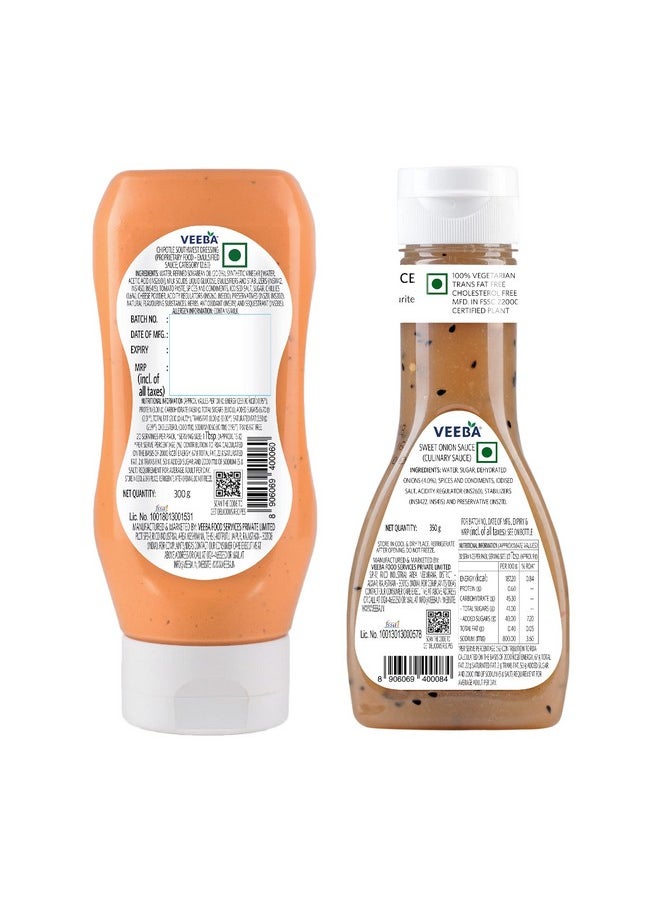 Veeba Veeba Sweet onion sauce, 350g and Chipotle Southwest dressing, 300g - Pack of 2  - Image 3