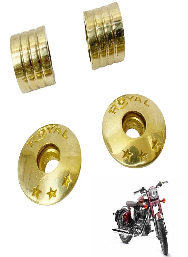 Ozango Bike Antique Desgin Star Logo Handle Bar Weight Handlebar Weight Pure Brass Golden Suitable for RE Classic Chrome - Image 1