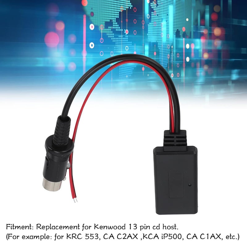 ويوبلز محول بلوتوث للسيارة، كابل صوت بديل لوحدة بلوتوث 13 دبوسًا، متوافق مع KRC 553 CA C2AX KCA IP500 CA C1AX - Image 2
