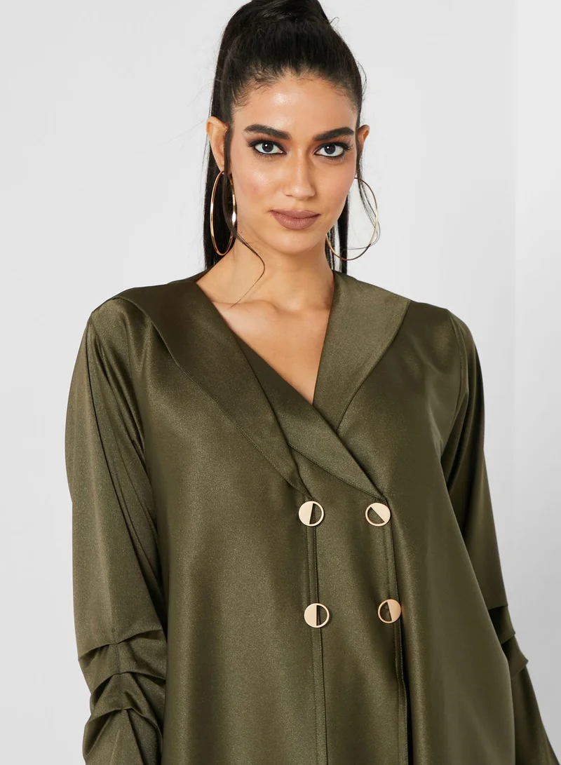 Meem by Mariyah Zaytoona Pleated Sleeve Abaya