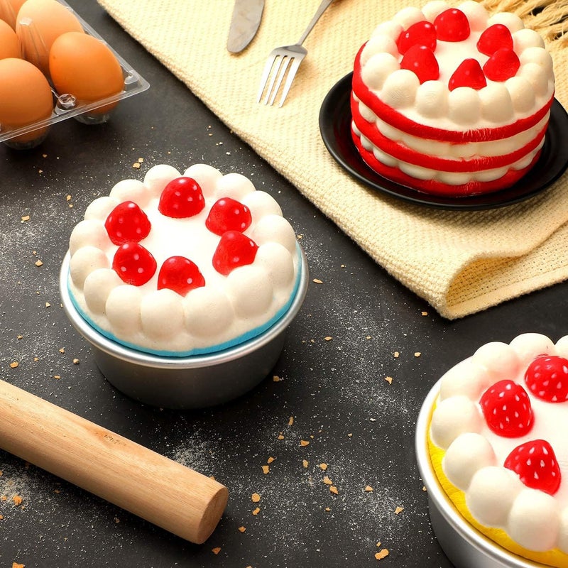 Cake Pans Round Aluminum Cake Pan Set Non stick Round Cheese cake Baking Pans for Home Party Baking Supplies, Round Cake Pans with Removable Bottom for Cake Baking 4 Pieces 4 Inch - Image 3