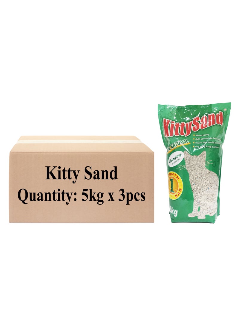 Kitty Sand 100% Natural Premium Quality Clumping Bentonite Cat Litter 5kg - Bag of 3 - Image 4