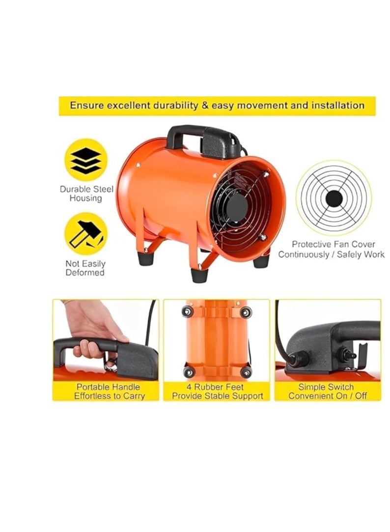 مروحة تهوية صناعية  مروحة عادم عالية السرعة ٢٨٠٠ دورة دقيقة  منفاخ تهوية محمول بمقبض حمل (١٢) - Image 2