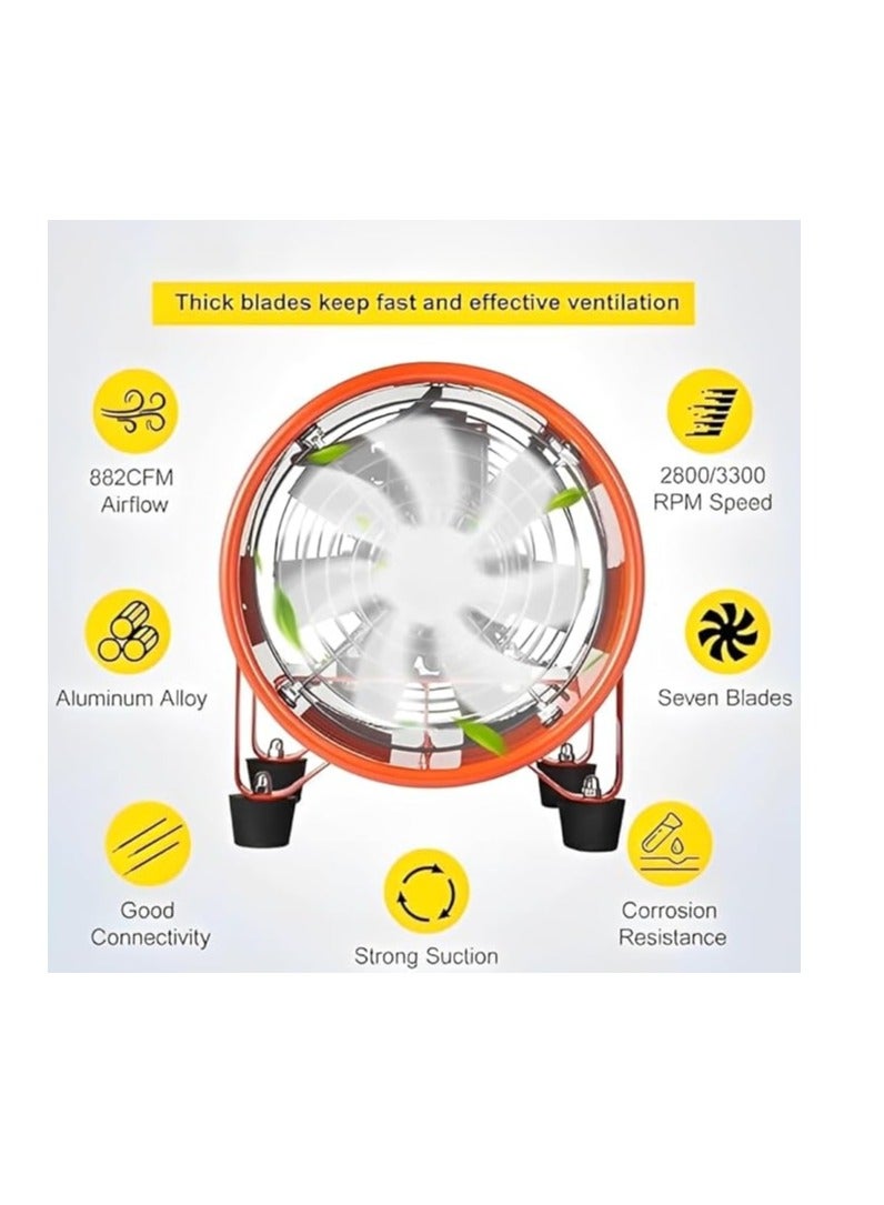 مروحة تهوية صناعية  مروحة عادم عالية السرعة ٢٨٠٠ دورة دقيقة  منفاخ تهوية محمول بمقبض حمل (١٢) - Image 3