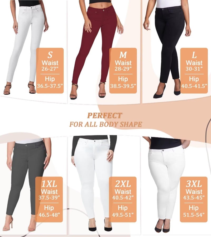 Hybrid & Company Womens Hyper Ultra Stretch Comfy Skinny Leg Work Casual Pants P44876SK Stone S - Image 4