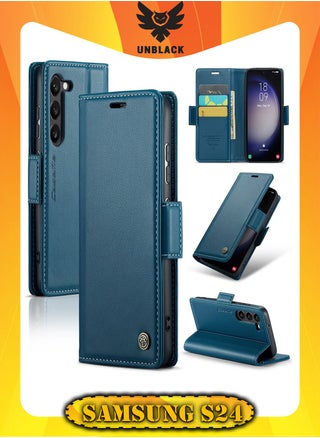 Flip Wallet Case For Samsung Galaxy S24 , [RFID Blocking] PU Leather Wallet Flip Folio Case with Card Holder Kickstand Shockproof Phone Cover (Blue) - pzsku/ZFFEA7D84531EB1CA5C9AZ/45/_/1725062201/d2071f34-ff49-4bf6-90ef-fe8543c50100