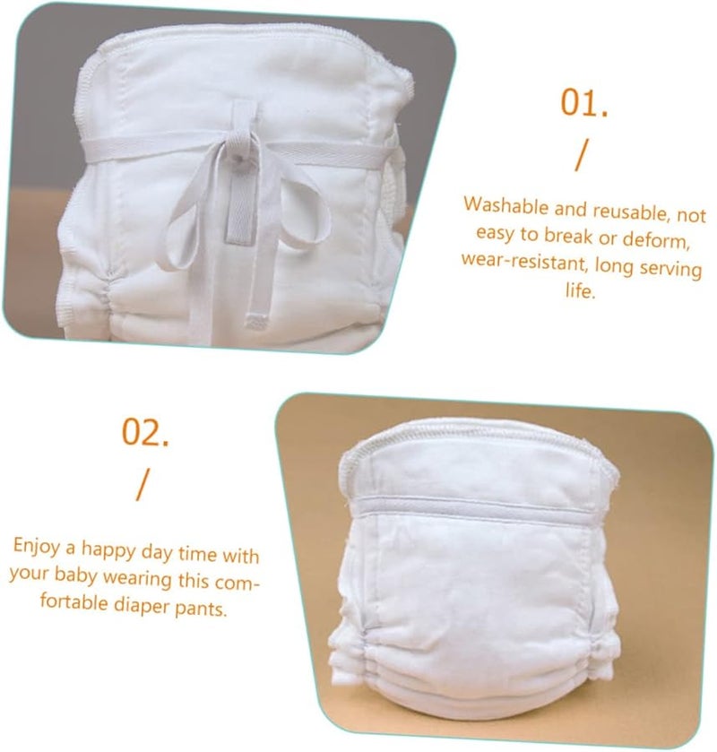 Washable Reusable Cloth Diaper Pants 2 Pack Cotton Soft Breathable Leak Proof Design - Image 3