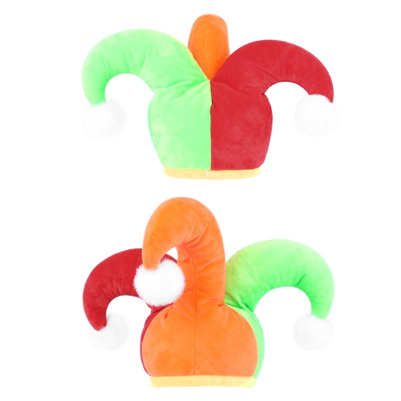 Halloween Carnival Clown Hat Red Nose Set Costume Party Performance Cone Hat Headwear - Image 3