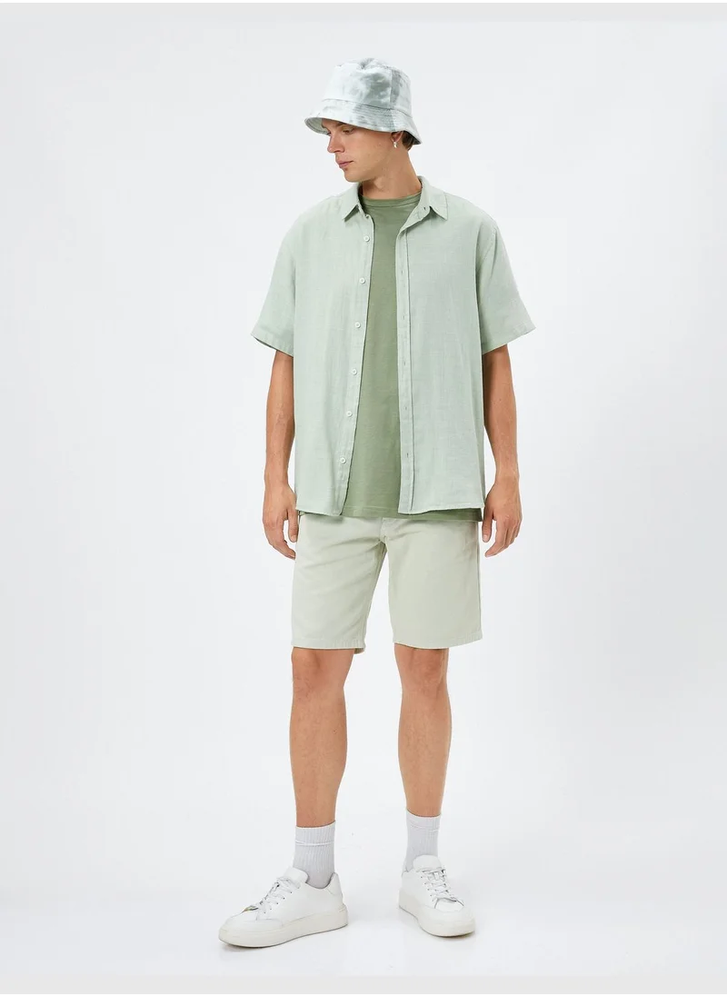 KOTON Basic Chino Shorts Buttoned Pocket Detailed Cotton