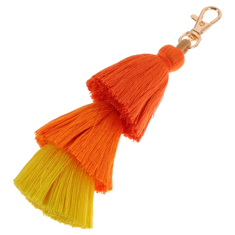 Keychains For Girls Tassel Keychain Yellow 15X4X2CM Key Decoration 1Pack - Image 1
