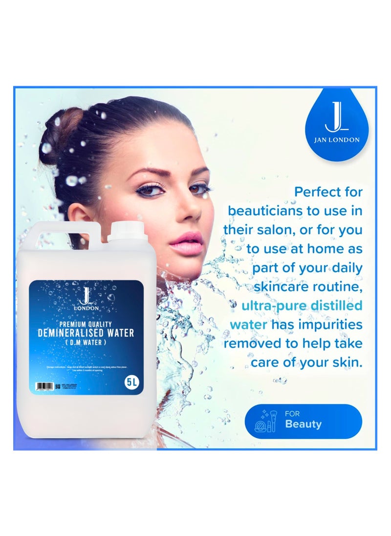 JAN LONDON - Demineralized Water: Premium Quality Demineralised Solution for Cosmetics, Irons, Steam Cleaners, Car Batteries, Radiators, Cleaning, and Aquariums - 2x 5 Litres - Image 1