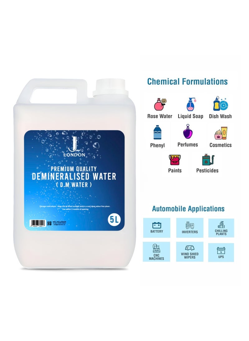 JAN LONDON - Demineralized Water: Premium Quality Demineralised Solution for Cosmetics, Irons, Steam Cleaners, Car Batteries, Radiators, Cleaning, and Aquariums - 2x 5 Litres - Image 1