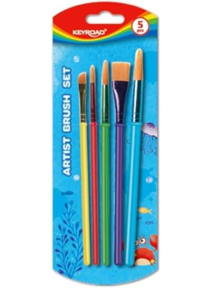 Keyroad artist brush set 5 pcs kr971857 - multicolor