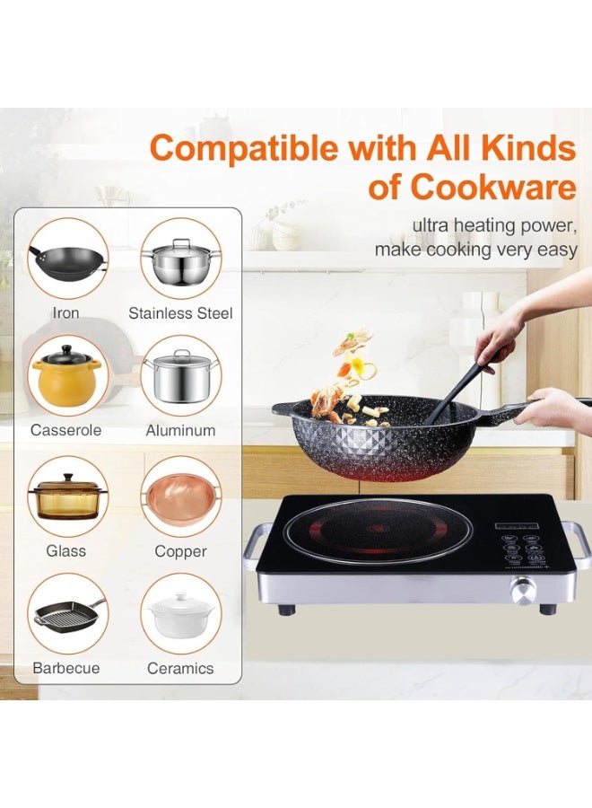 SYXUMLKLS Portable Infrared Stove Electric Burner Control Adjustable Heating Power, Compatible with All Cookware - Image 2