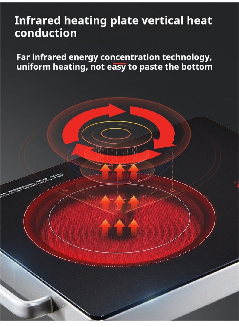 SYXUMLKLS Portable Infrared Stove Electric Burner Control Adjustable Heating Power, Compatible with All Cookware - Image 4