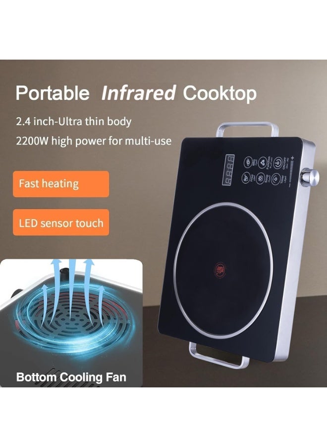 SYXUMLKLS Portable Infrared Stove Electric Burner Control Adjustable Heating Power, Compatible with All Cookware - Image 3