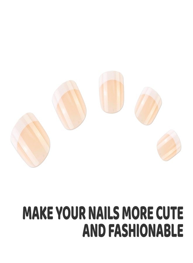 Kawyehu Kids Press on Nails Children Fake Nails Artificial Nail Tips Adhesive Full Cover Short False Fingernails for Girls Kids Nail Decoration (French C) - Image 3