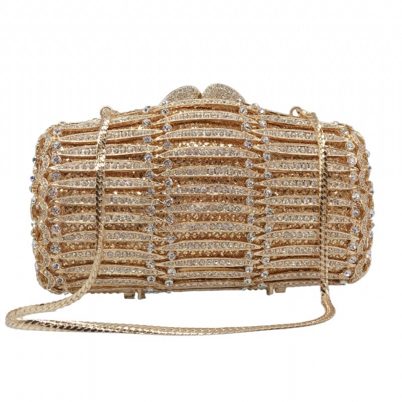 New Style Diamond-Encrusted Evening Bag, Hollow Metal Hard Case Diamond Bag, Women'S Bag, Banquet Dress Clutch Bag - Image 2