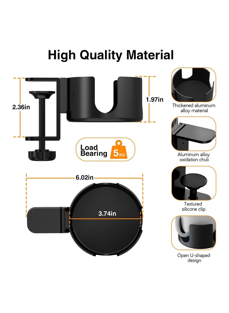 SYOSI Desk Cup Holder, 2-in-1 Anti-Spill Cup Holder Clamp, Large Desk Cup Holder Clamp, Anti-Spill Cup Holder for Your Desk or Table, Cup Holder Inner Diameter 9.5cm, Capacity 5kg/11lb - Image 5