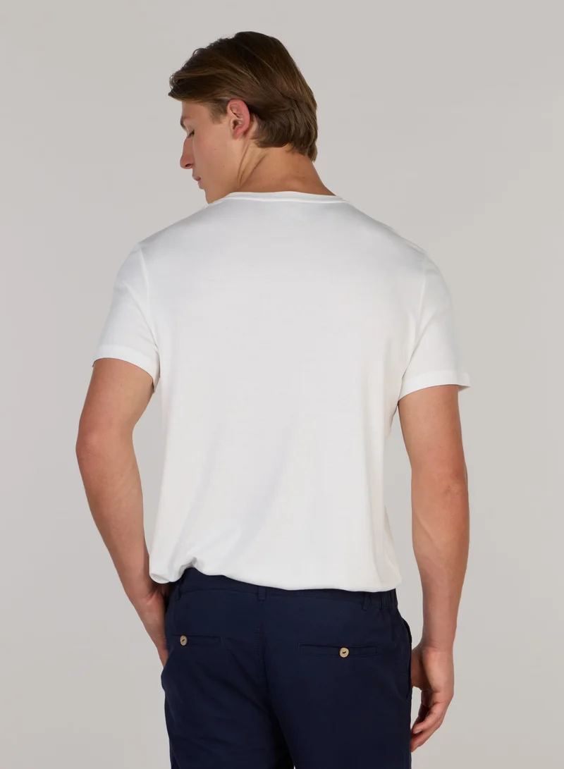 Just Nature Off-White Soft Cotton Premium Round Neck T-Shirt for Men | Best Price UAE