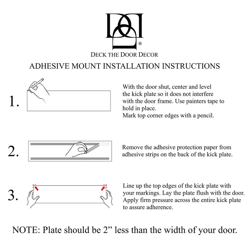 Deck the Door Decor Door Push Plate 3M Adhesive Mount Multiple Sizes Finishes Satin Nickel 3 x 12 - Image 3